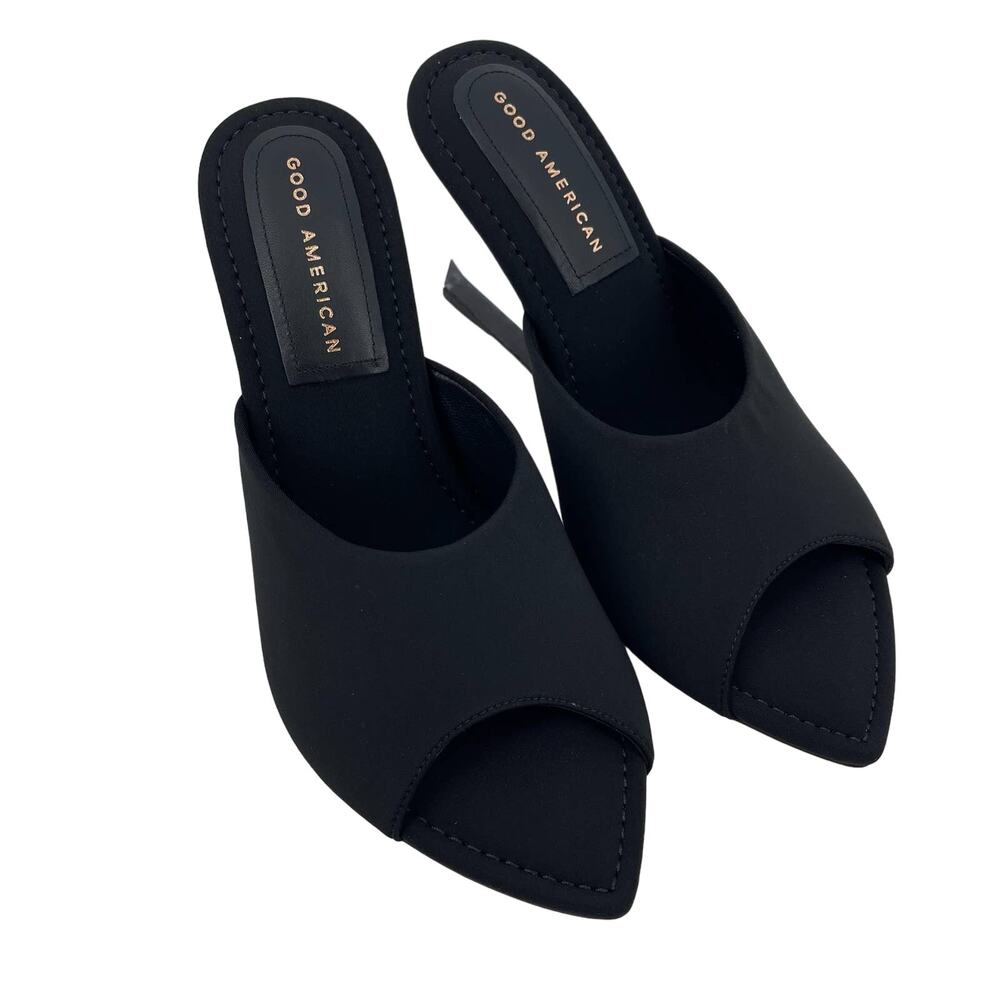 Good‎ American Clear Wedge Sandals Size 7.5 Neoprene GA368N-X